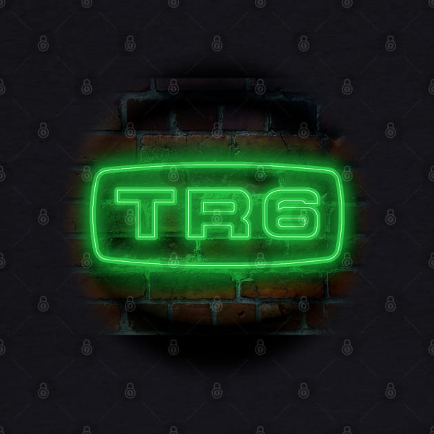 Triumph TR6 classic car emblem neon by soitwouldseem